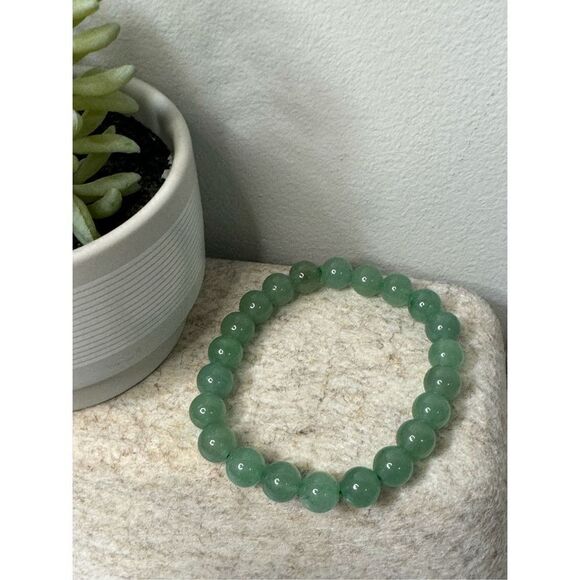 ✨Green Aventurine- Gemstone Beaded Stretch Bracelet - Picture 2 of 3